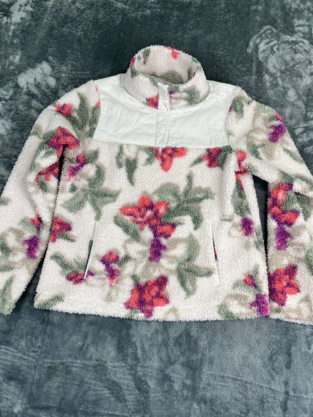 Tommy Bahama Womens  Pullover Floral Print White 2XS